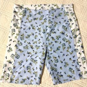 Floral Blue Bike Shorts